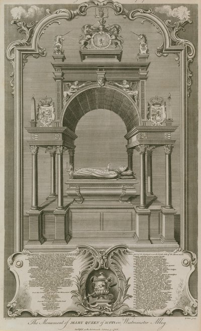 Das Denkmal von Maria Stuart von Hubert Francois Gravelot